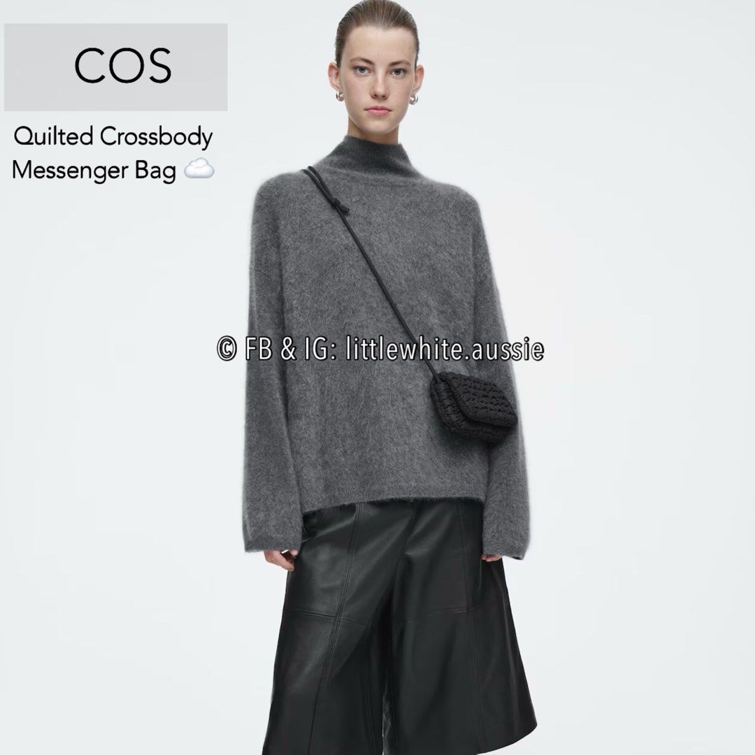 澳洲直送✈️ COS Quilted Crossbody Messenger Bag Black 細雲朵斜孭袋黑色斜孭雲朵包(Blackpink  Jennie同款大袋子爆谷袋泡芙袋泡泡袋