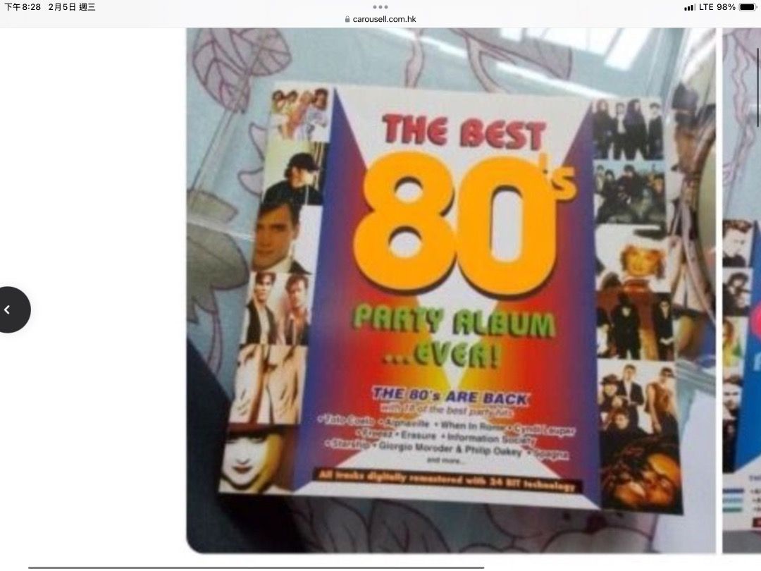 a941981 Best 80s Party Album Ever HK Avex Trax Disco CD Vol. 1 Cindi ...