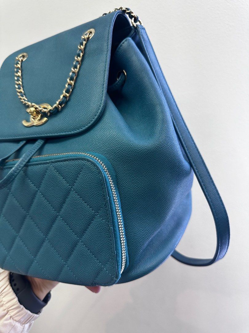 Chanel Business Affinity Blue Caviar Leather Backpack (Category: Luxury Bags & Wallets) located in Taguig. Submitted by mluxeph (Listing ID 1351271699, Image 3). Description: Chanel Business Affinity Blue Caviar Leather Backpack Year 2017-2018 with Authenticity card from Chanel and Holo intact. .