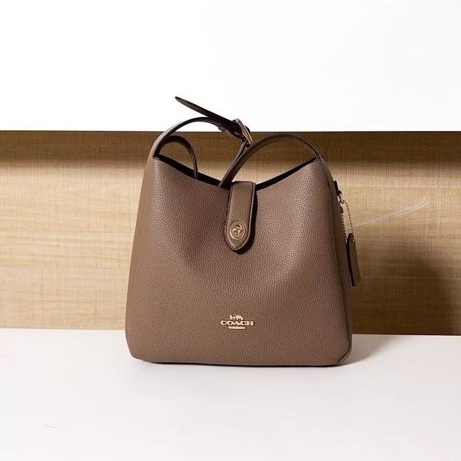 Coach Hadley Shoulder Bag Grey Brown
