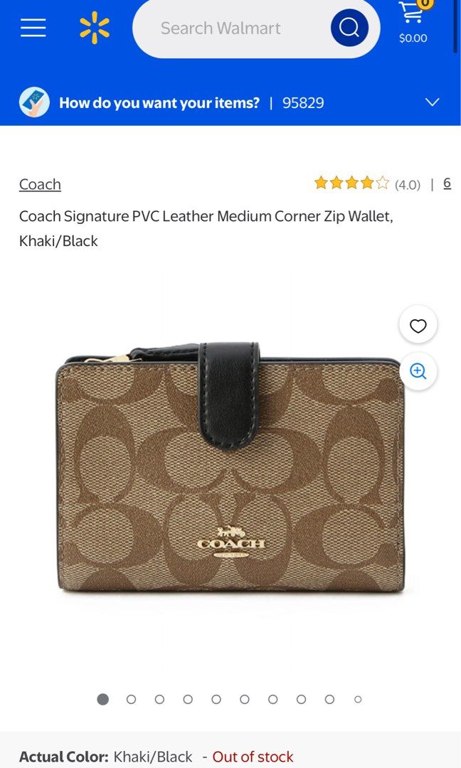 COACH Medium Corner Zip Wallet (Category: Wallets & Card holders) located in Manila. Submitted by sukkiri_declutter (Listing ID 1351359300, Image 1). Description: Coach Signature PVC Leather Medium Corner Zip Wallet, Khaki/Black Actual photo posted. Gift from Hawaii. Guaranteed authentic. .