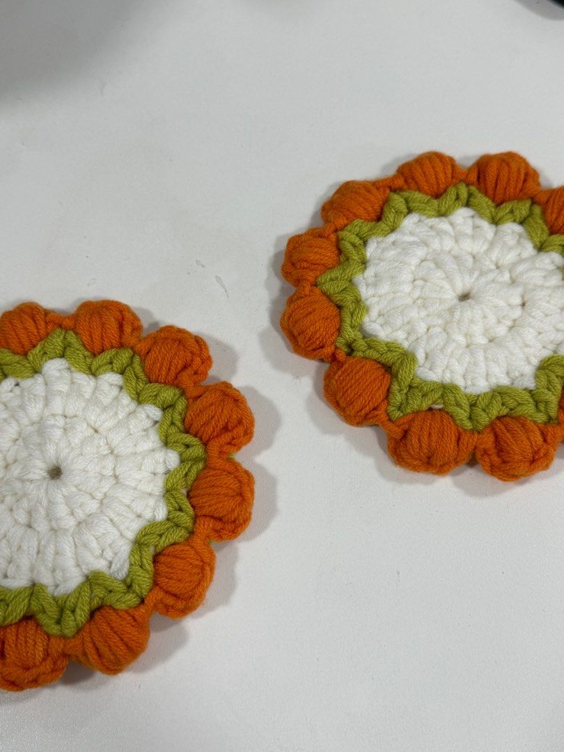 Crochet Flower Coasters (for commission) (Category: Handmade Craft) located in Quezon City. Submitted by poweranger325 (Listing ID 1351301495, Image 1). Description: Price is a placeholder.