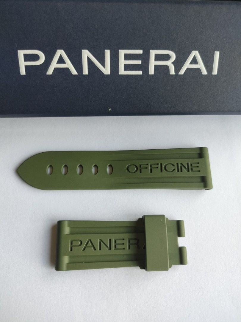 Genuine Panerai Strap Brandnew (Category: Luxury Watches) located in Quezon City. Submitted by phoenix.bags (Listing ID 1351319038, Image 1). Description: Genuine Panerai Strap (Green Rubber Strap) Brandnew 22mm/20mm Short For Small Wrist.