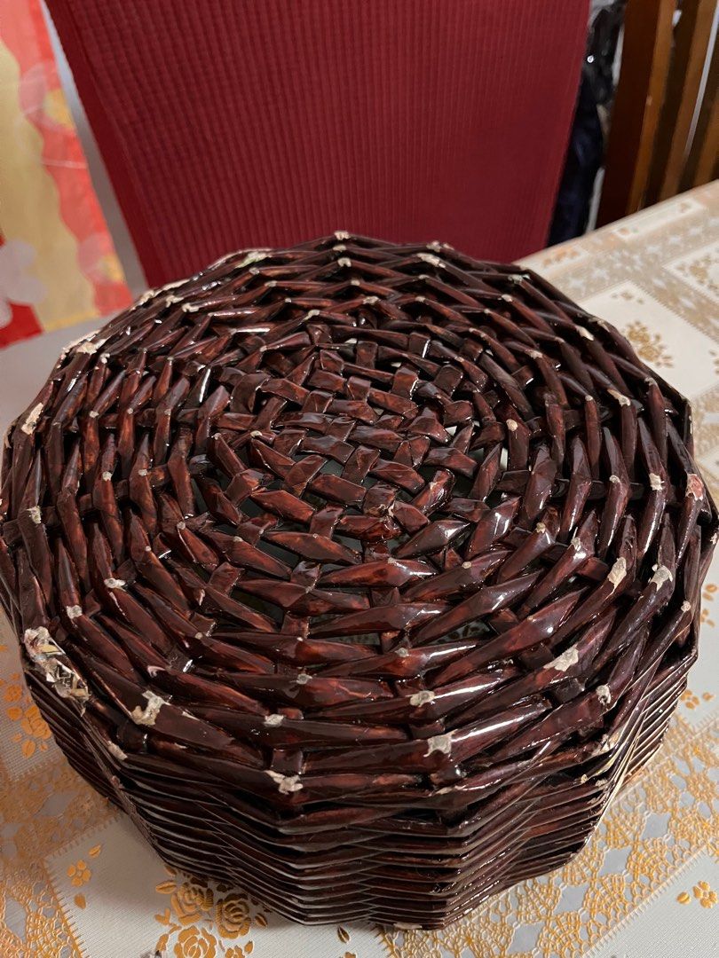 Handmade / Handwoven Paper Basket / Bread Basket (Category: Storage Boxes & Baskets) located in Malabon City. Submitted by twinklevir (Listing ID 1351268738, Image 3). Description: Very nice handwoven paper basket See last 2 pictures for price reference .