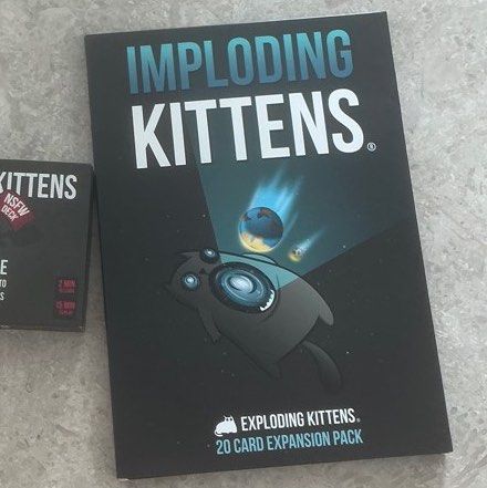 Imploding Kittens (Category: Board Games & Puzzles) located in Singapore. Submitted by jpinsg (Listing ID 1346387242, Image 1). Description: Imploding Kittens is the expansion pack and brand new. Card is still inside plastic. This allows players to be increased to 6. Exploding Kittens.