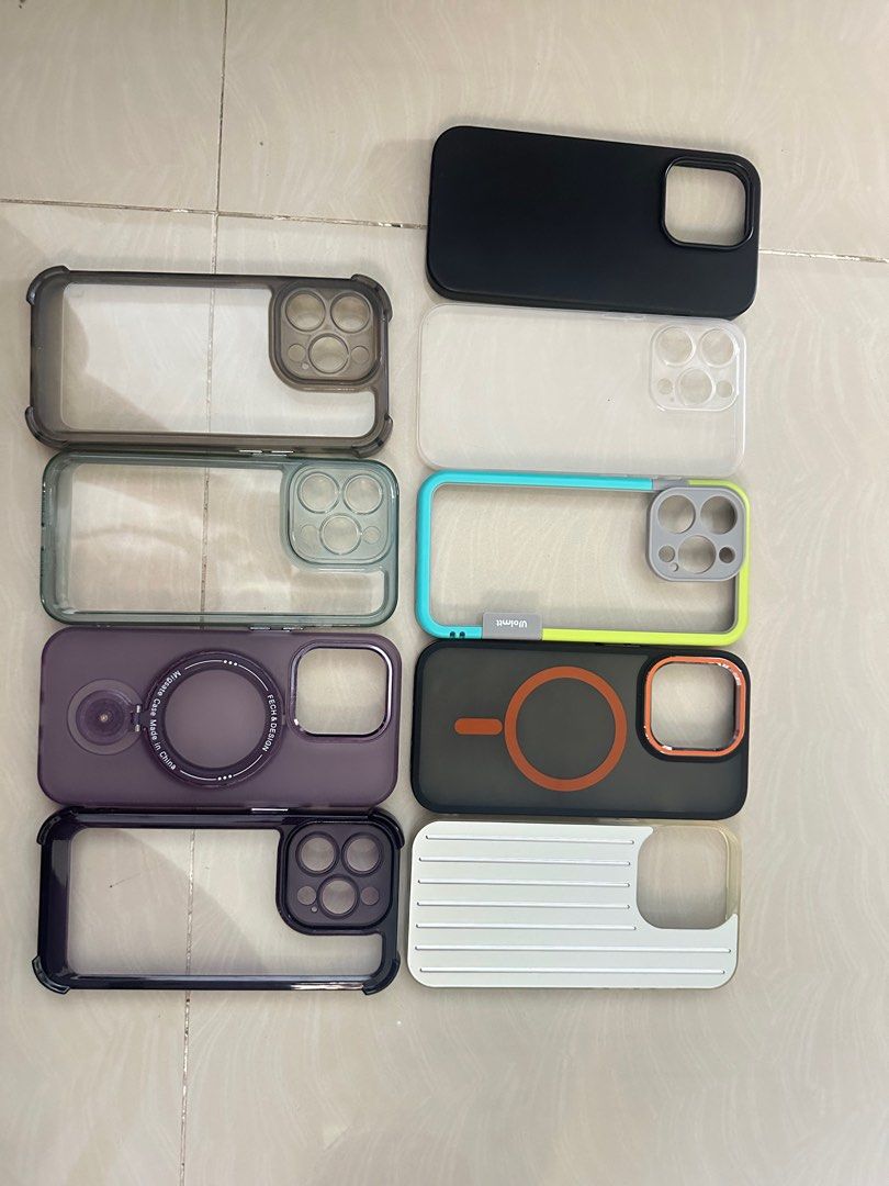 IPHONE 14 PRO CASES (Category: Laptop Bags & Sleeves) located in Cavite. Submitted by mimidisney (Listing ID 1351292679, Image 2). Description: 9 PCS CASES SOME BOUGHT FOR 400+ some are 250 some 150₱ Diko na gingamit.
