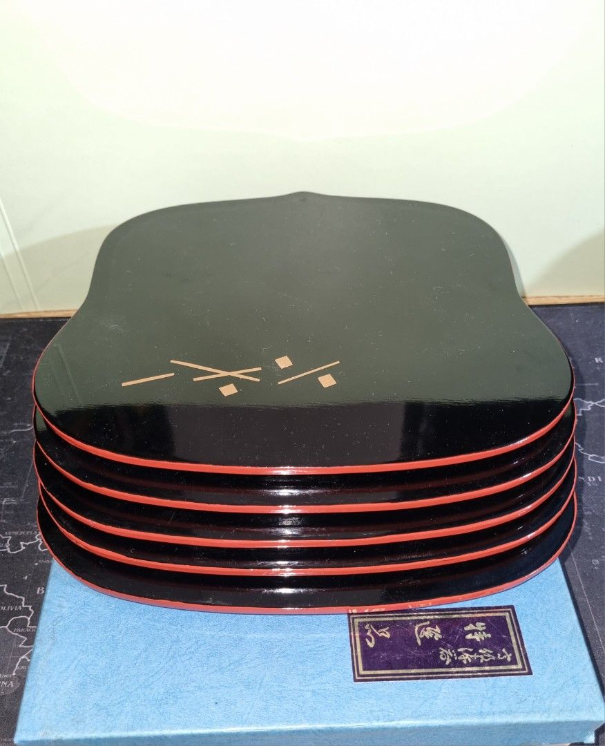 Lacquer coated wood plate (Category: Dinnerware & Cutlery) located in San Fernando. Submitted by ads.23 (Listing ID 1351425461, Image 3). Description: 5pcs lacquer coated wood plates/serving tray with box *with minimal scratches 1 set available MOP: Gcash/Bank Transfer/Palawan We can ship via LBC and J&T. Shipping fee will be shouldered by the buyer..