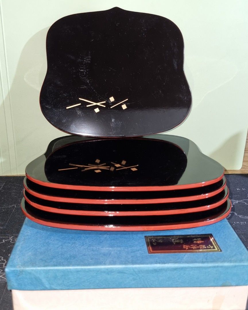 Lacquer coated wood plate (Category: Dinnerware & Cutlery) located in San Fernando. Submitted by ads.23 (Listing ID 1351425461, Image 2). Description: 5pcs lacquer coated wood plates/serving tray with box *with minimal scratches 1 set available MOP: Gcash/Bank Transfer/Palawan We can ship via LBC and J&T. Shipping fee will be shouldered by the buyer..