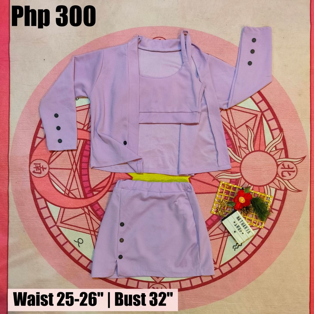Lilac Lavender Formal Coordinates Set officewear (Category: Sets & Coordinates) located in Bulacan. Submitted by nathariashoppe (Listing ID 1312389529, Image 1). Description: S-M size bust: 32 waist: 25-26.