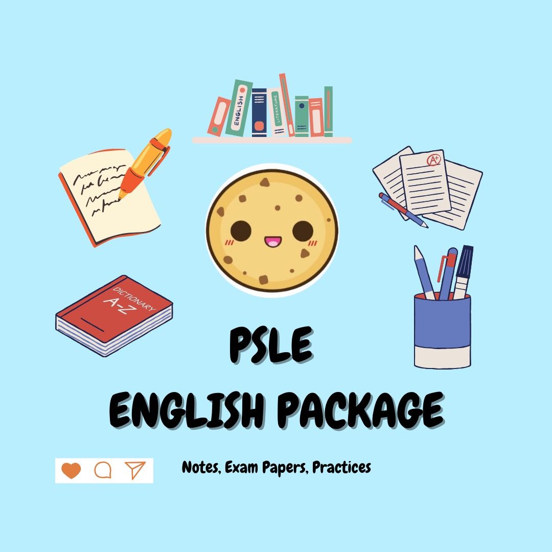 TOP RAFFLES STUDENT PSLE ENGLISH PACKAGE [Top Student's Notes, Model Essays, Practices, Papers, PSLE, Questions] Primary 3, Primary 4, Primary 5, Primary 6, P3, P4, P5, P6 English Notes (Category: Assessment Books) located in Singapore. Submitted by biscuitnotes (Listing ID 1351296068, Image 1). Description: Hi Parents! Are you looking to give your child an edge in the upcoming PSLE English exam? Our carefully curated PSLE English Materials for P