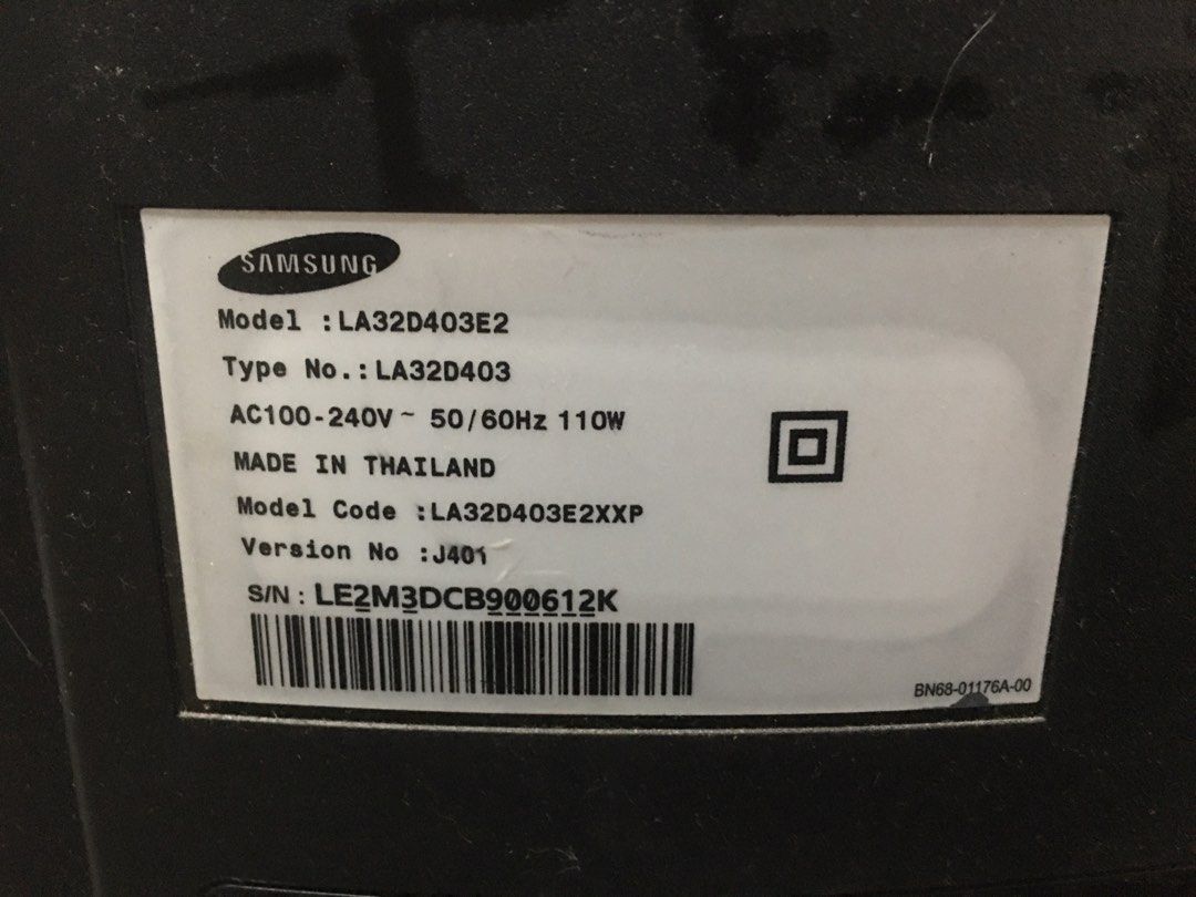 SAMSUNG 32" TV (no remote) (Category: TV) located in Las Pinas. Submitted by lauricontapay (Listing ID 1351389846, Image 3). Description: Issue: hdmi and no remote No history of repair Las pinas area Rfs: hindi na ginagamit.