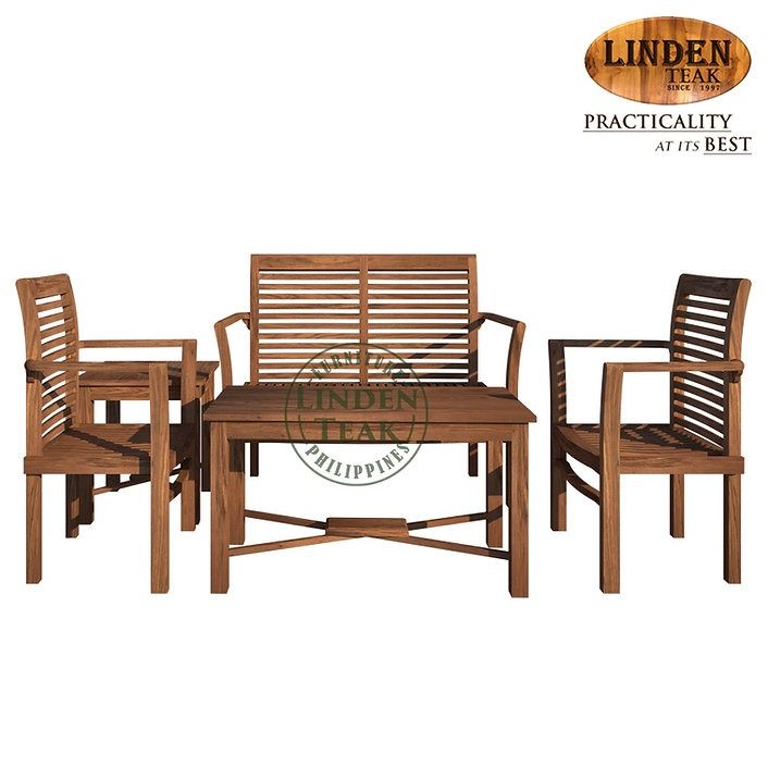 Solid Teak Wood ECO Stacking Sofa Set Furniture (Category: Sofas) located in Quezon City. Submitted by tinedadulaaa01 (Listing ID 1351262891, Image 2). Description: ITEM: Handcrafted Solid Teak Wood ECO Stacking Sofa Set Furniture SERIES: Ecowood Teak (Outdoor Series) MAIN MATERIAL: Teak Wood (Tectona Grandis) FINISHING: Au Naturel (no Finishing) APPROXIMATE DIMENSIONS: (size may slightly vary due to its handcrafted nature) 2 Seater - 118 x 50 x 
