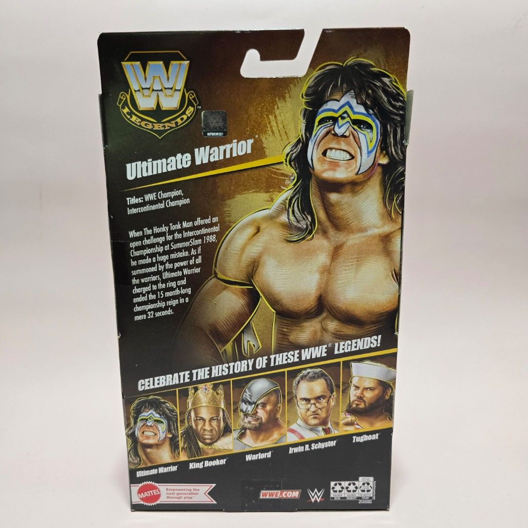 ULTIMATE WARRIOR WWE Legends Greatest Hits Elite Collection (Category: Figurines & Statues) located in Quezon City. Submitted by jasperstoyvault (Listing ID 1351381639, Image 2). Description: New and sealed. Bought and shipped from US. Box not guaranteed mint. Request photo if necessary. For pick up only via Lalamove or Grab Express. Novaliches QC area. BDO BPI GCash payment..