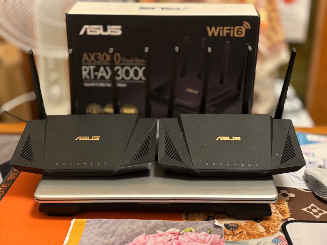 Asus Router RT-AX3000 WIFI 6 Mesh (2 Sets), Computers & Tech, Parts ...