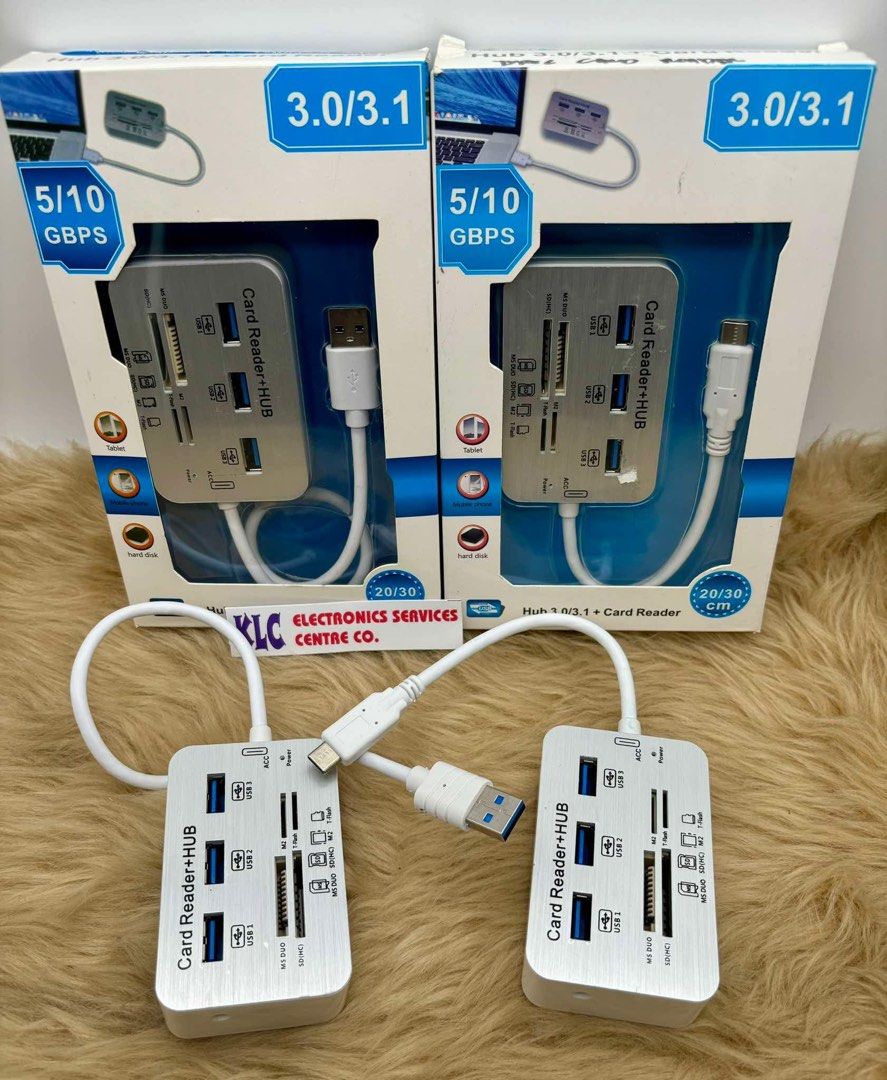 CARD READER ALL IN ONE USB AND TYPE C PORT EXTENSION USB HUB SD/ TF / MS/ M2 MEMORY CARD READER (Category: Cables & Adaptors) located in Makati City. Submitted by jc.cuerdo (Listing ID 1351454911, Image 1). Description: CARD READER ALL IN ONE USB AND TYPE C PORT EXTENSION USB HUB SD/ TF / MS/ M2 MEMORY CARD READER 👉Specifications: ✅Product name: USB hub combination Type c hub combination ✅USB ports: 3 ✅Size: 50*5*2.5cm ✅Card reader: supports ms,