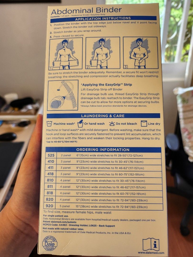 Dale Abdominal Binder (Category: Maternity Care) located in Makati City. Submitted by Provari128 (Listing ID 1351499464, Image 3). Description: It's velcro type, normal for fabric lint to stick to it with every use RFS - No longer needed, used for 3 days after CS.