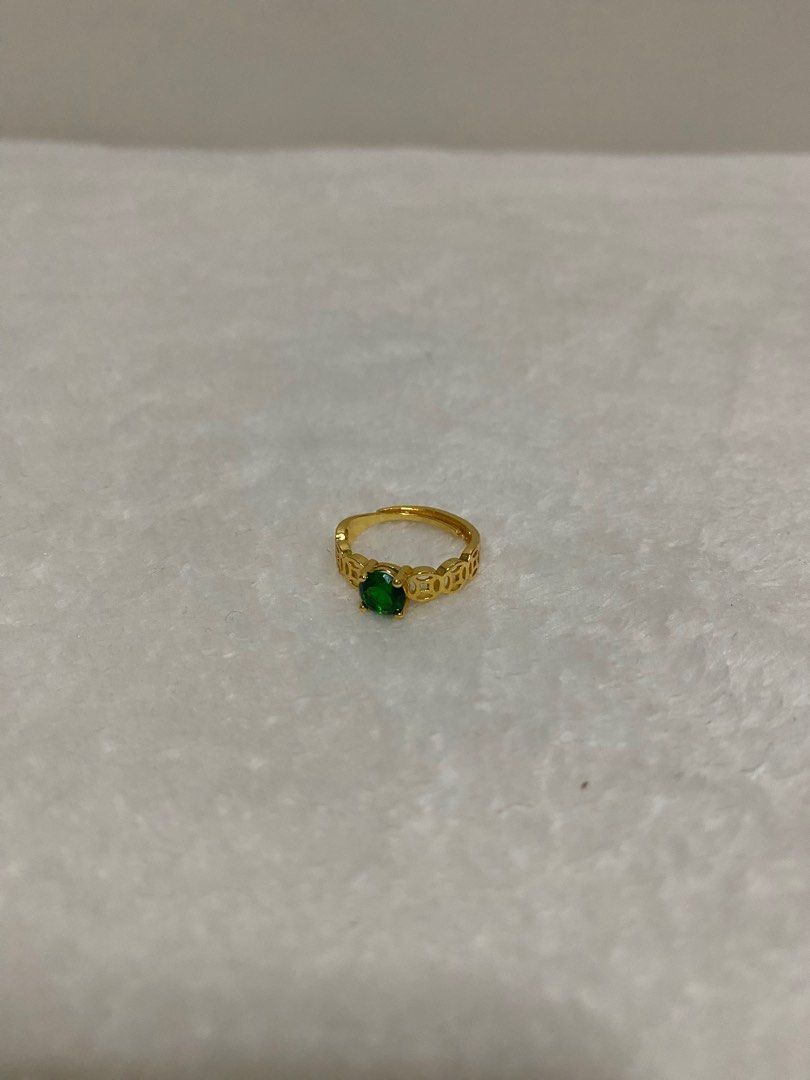 Emerald Birthstone Lucky Gold Money Ring Adjustable (Category: Rings) located in Cavite. Submitted by yasiixoxo (Listing ID 1351536957, Image 1). Description: .