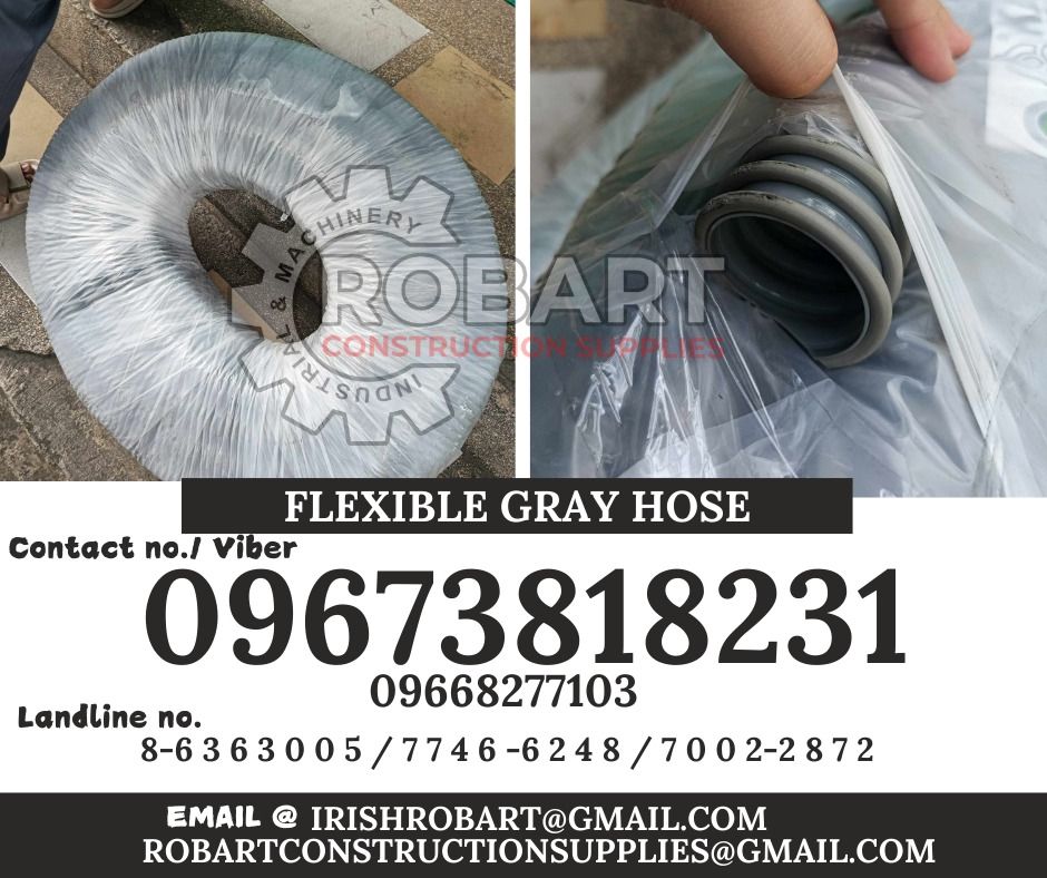 flexible gray hose (Category: Construction Tools & Equipment) located in Manila. Submitted by irishrobart_22 (Listing ID 1351477772, Image 1). Description: flexible gray hose 1 1/2" x 30mtrs 𝑹𝑶𝑩𝑨𝑹𝑻 𝑪𝑶𝑵𝑺𝑻𝑹𝑼𝑪𝑻𝑰𝑶𝑵 𝑺𝑼𝑷𝑷𝑳𝑰𝑬𝑺 #RobartConstructionSupplies #constructionmaterials 🔵100% Trusted Supplier 🔵Competitive Price 🔵𝑾𝒆 𝒂𝒓𝒆 𝑫𝑻𝑰 𝑹𝒆𝒈𝒊𝒔𝒕𝒆𝒓𝒆𝒅 & 𝑩𝑰𝑹 𝐀𝐂𝐂𝐑𝐄𝐃𝐈𝐓𝐄𝐃 Products: ▫️Machinery ▫️Electrical ▫️