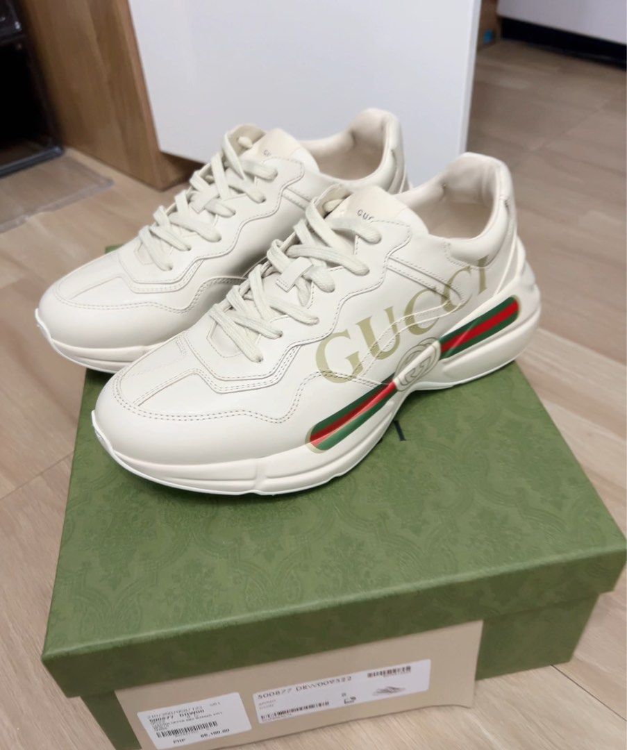GUCCI RHYTON SNEAKERS (Category: Sneakers) located in Bacolod City. Submitted by luxepapi (Listing ID 1351532479, Image 1). Description: -used only once -bought from Gucci greenbelt -retails for ₱66,000 RFS: too many shoes .