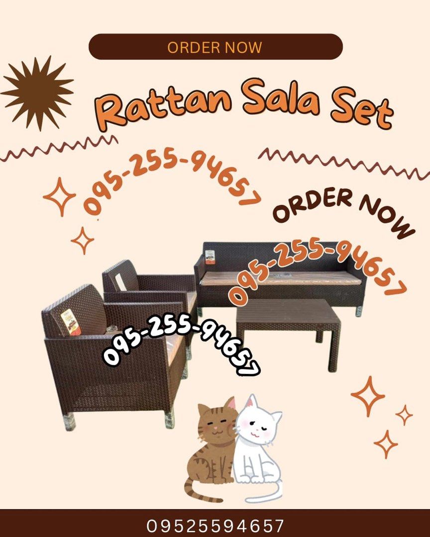 Jolly Rattan sala set plastic rattan (Category: Sofas) located in Manila. Submitted by kellychz (Listing ID 1351552812, Image 2). Description: Jolly Rattan Sala Set ✅ Same-day delivery available! ✅ Schedule your delivery at your convenience ✅ Brand new, on-hand items only ✅ Unbeatable prices! ‼️ # Payment Options: ✅ Cash on Delivery (COD) ✅ GCash Get your Jolly Rattan Sala Set now!.