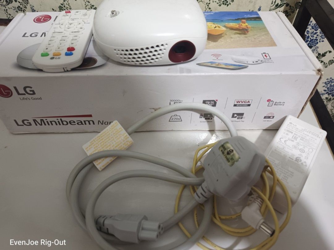 LG PV150G Minibeam Projector (Category: Projectors) located in Manila. Submitted by evenjoe.rig_out (Listing ID 1351529646, Image 2). Description: for full specs here is the link >> https://www.lg.com/us/blu-ray-dvd-players/lg-PV150G-portable-led-projector Brightness 100 Lumens (ANSI)1 Resolution 854x480 Aspect Ratio 16:9 (WVGA) Contrast 100,000:1 (full on/off) Display Type DLP x 1 Color Processing 8-bit Video Modes 720p, 1080i, 1080p/60, 576p, 4