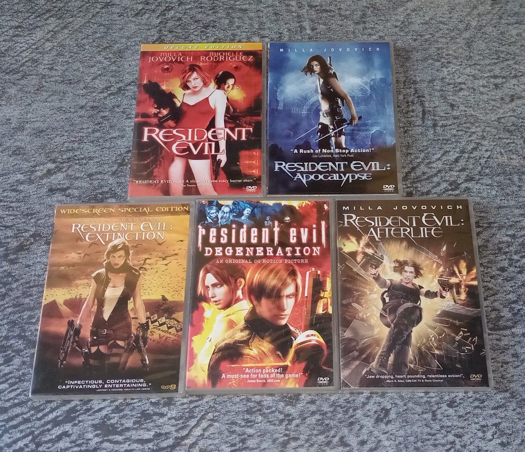 MILLA JOVOVICH - RESIDENT EVIL DVD (Category: CDs & DVDs) located in Talavera. Submitted by thalifan46 (Listing ID 1351567257, Image 1). Description: RESIDENT EVIL DVD STARRING MILLA JOVOVICH MICHELLE RODRIGUEZ.. •RESIDENT EVIL •RESIDENT EVIL : APOCALYPSE •RESIDENT EVIL : EXTINCTION •RESIDENT EVIL : REGENERATION •RESIDENT EVIL : AFTERLIFE.. P300 EACH.. WHAT YOU SEE IS WHAT YOU GET 100% ORIGINAL AUTHENTIC.. MOP : GCASH OR PALAWAN.. COURIER :LBC, J