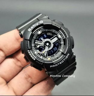 Montres Company 香港註冊公司 (32年老店) 卡西歐 CASIO BABY-G BABY G 防震 100米防水 BA135 BA135DD BA-135 BA-135DD BA-135DD-1 BA-135DD-1A 黑色 有現貨64201238067331110