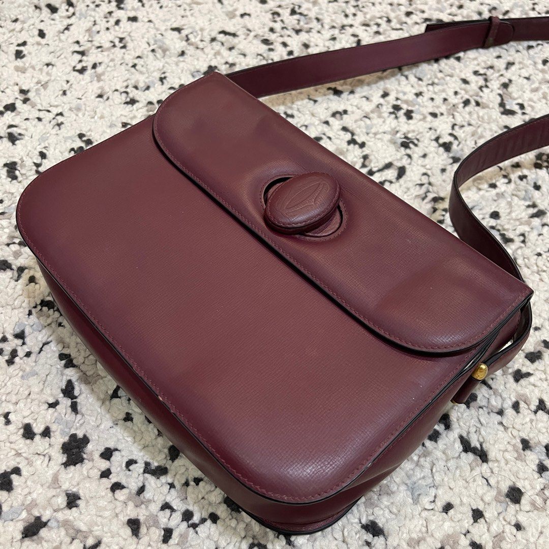 Authentic Cartier Leather Shoulder/Crossbody Bag (Category: Luxury Bags & Wallets) located in Quezon City. Submitted by minimalistmermaid (Listing ID 1351597194, Image 2). Description: Cartier luxury brand Shoulder/crossbody bag for office and formal occasions Hardware Gold Tone Material Leather Lining Fabric Triple compartments Exterior back slip pocket Origin Italy Length 24.5 cm Width 6 cm Height 20 cm Shoulder Strap drop 45 cm adjustable See 