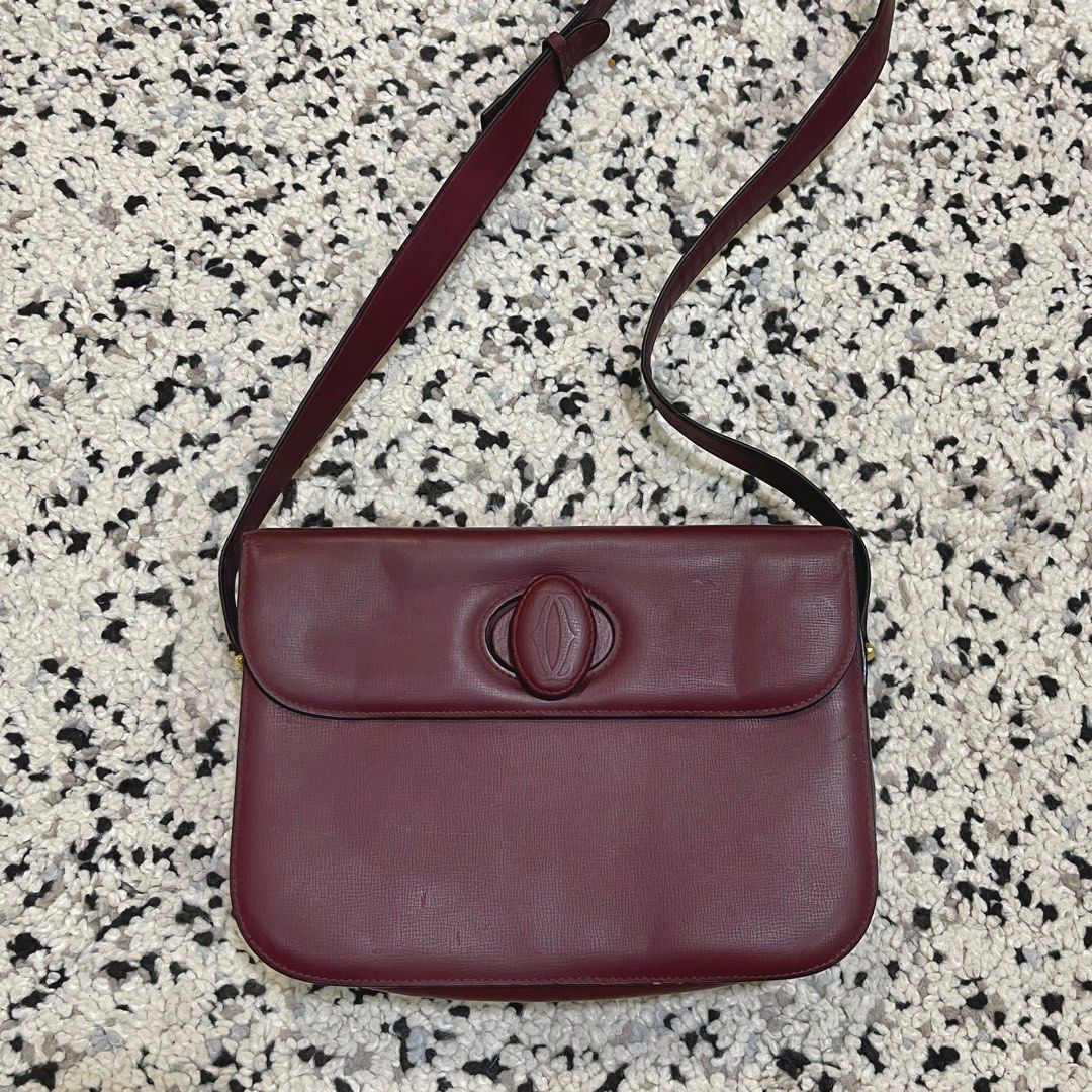 Authentic Cartier Leather Shoulder/Crossbody Bag (Category: Luxury Bags & Wallets) located in Quezon City. Submitted by minimalistmermaid (Listing ID 1351597194, Image 1). Description: Cartier luxury brand Shoulder/crossbody bag for office and formal occasions Hardware Gold Tone Material Leather Lining Fabric Triple compartments Exterior back slip pocket Origin Italy Length 24.5 cm Width 6 cm Height 20 cm Shoulder Strap drop 45 cm adjustable See 