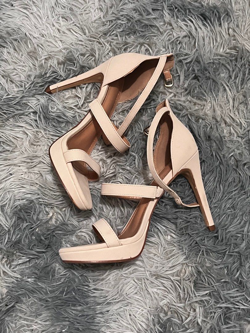NUDE STILETTO SANDALS 4.5IN (Category: Heels) located in Quezon City. Submitted by clstlae (Listing ID 1351540609, Image 1). Description: Brand new, color nude. Size 38 Heels: 4.5in..