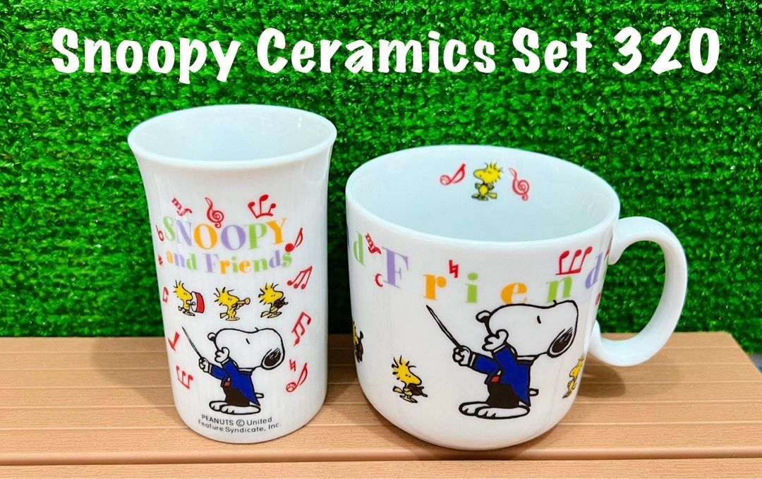 Peanuts Snoopy Ceramics Set / Mug & Teacup (Category: Coffee & Tea Tableware) located in Binan City. Submitted by mayjhe (Listing ID 1351430495, Image 1). Description: ✨ For Sale ✨ ☘️ Peanuts Snoopy ☘️ Ceramic mug & teacup 🌸 Other details posted 🔖 Price is ₱ 320.00 🌸 MOP : Gcash 🛵 Courier J&T and Lalamove 🇵🇭 Location Biñan Laguna 📋 Shipping every Thursday ☘️ For Fragile Items we ensure the the items are packed securly with bubble warp & ca