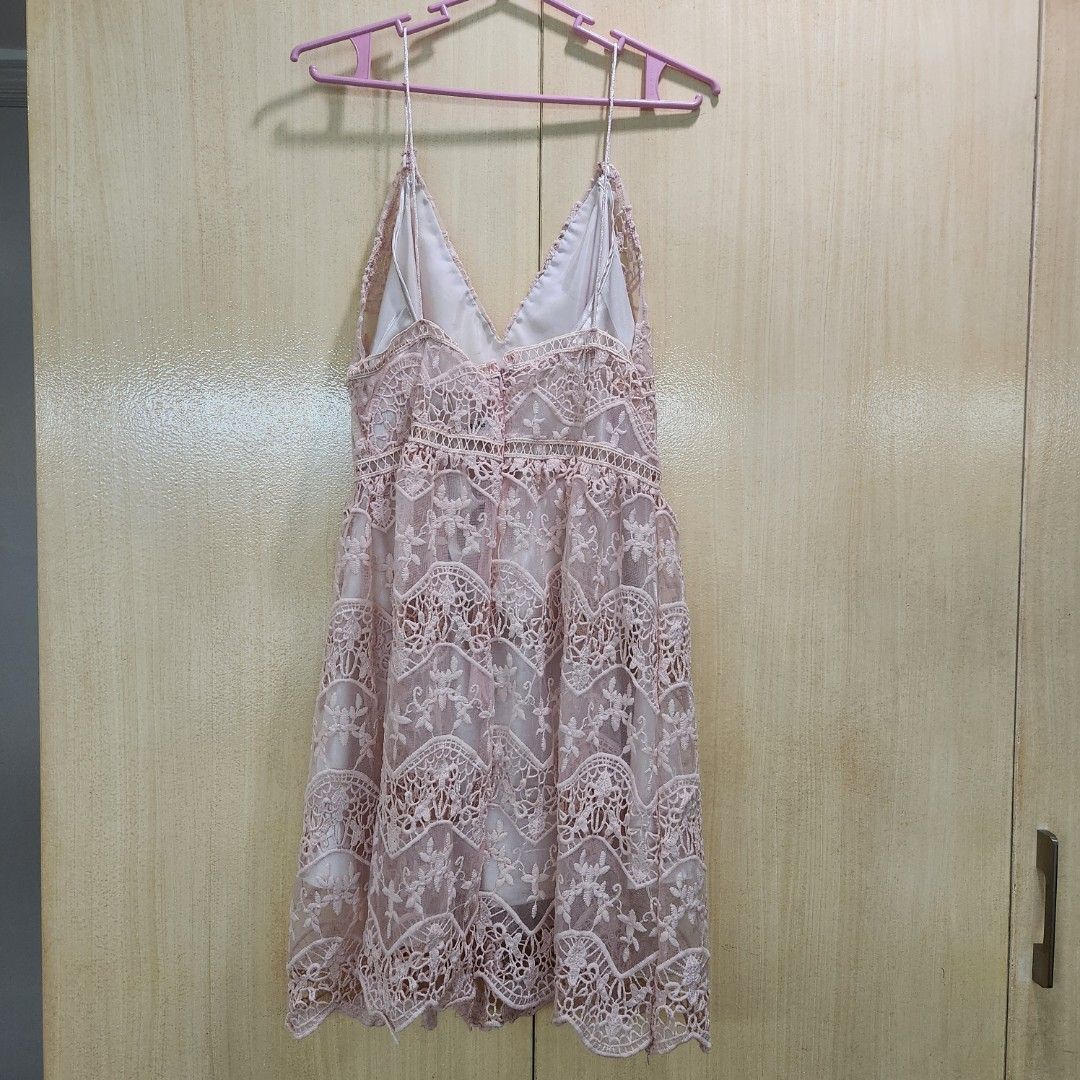 Pink Lace Dress (Category: Dresses) located in Manila. Submitted by hungryforclothes (Listing ID 1351508242, Image 2). Description: Used once No flaws Fits xs to small.