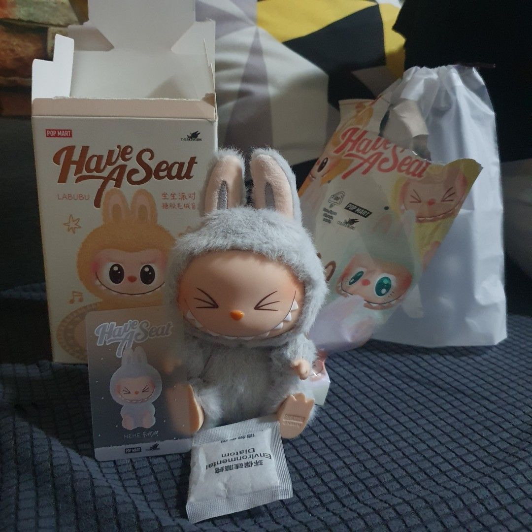 Popmart Labubu Have a Seat v2 Hehe (Category: Designer & Blind Box Toys) located in Caloocan City. Submitted by the_boxph (Listing ID 1351441796, Image 3). Description: For sale labubu Hehe 800 pesos with Acrylic Case last price posted Still comes with Box, Card and etc. Used only for display location: North Caloocan.