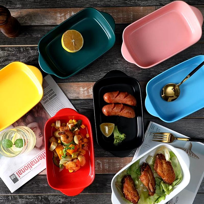 Porcelain Rectangle Baking Pan Serving Dish Plate Bakeware (Category: Bakeware) located in Manila. Submitted by cristytah (Listing ID 1351511242, Image 2). Description: High-quality ceramic material: Made from high-quality ceramic material,this baking pan offers even heat distribution , ensuring consistent and reliable baking results. Large Capacity: With its generous 19 inch size, this rectangular baking pan provides ample space for baking lasag