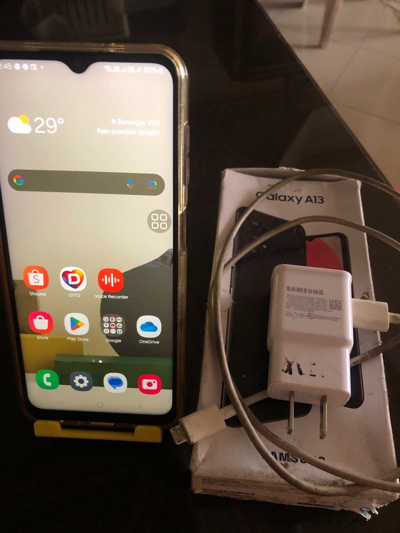 Samsung A13 phone (Category: Samsung) located in Manila. Submitted by jermal.victor (Listing ID 1351465396, Image 3). Description: Samsung A13 mobile phone Android 14 Open line unit No history of repairs All functions working 99.9% Box charger and phone only. .