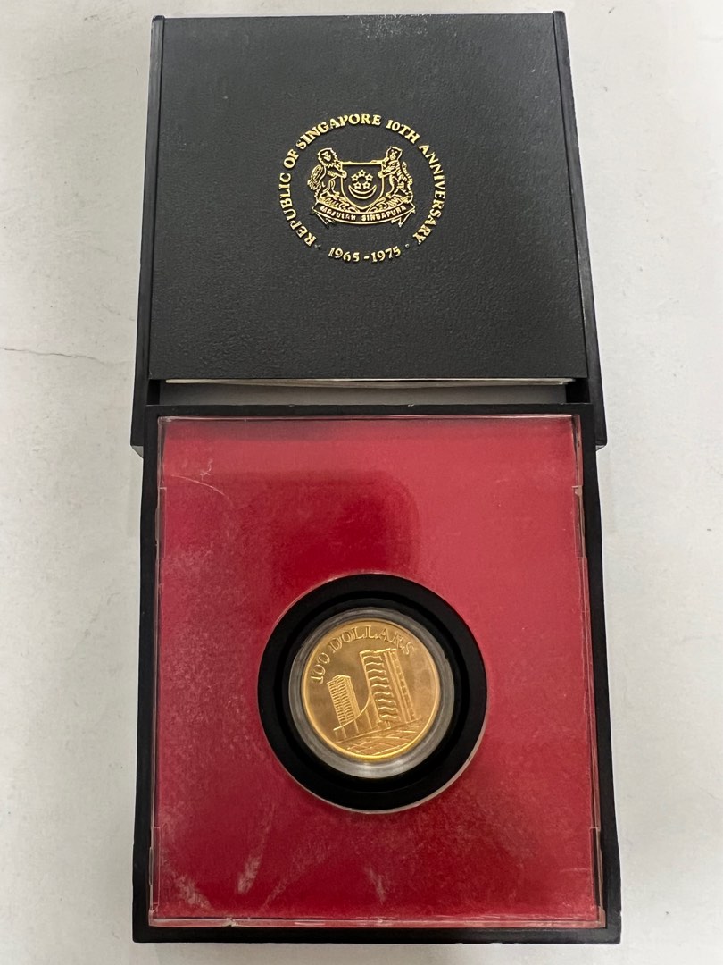 Singapore 10th Anniversary $100 Gold Coin, Hobbies & Toys, Memorabilia ...