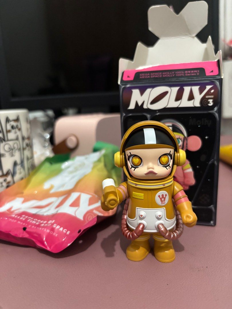 Space Molly Series 3 - Tenderheart Bear (Category: Designer & Blind Box Toys) located in Manila. Submitted by dsposable (Listing ID 1351572754, Image 2). Description: One day old from today — opened it hoping for the pink one. Open for switch — Heartfelt Words, Peach 2016, Coca Cola. .