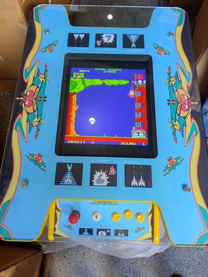 Table Top Arcade Machine (Category: Nintendo) located in San Pablo. Submitted by ablpsports (Listing ID 1351488387, Image 1). Description: Table Top Arcade 📍For Sale:₱54,879.00 📍For Rent: ₱5,700 daily + refundable security deposit+ delivery fee Specification: 🕹Size: W64.5*L93*H73.5cm 🕹LCD: 19 inch 🕹Weight: 60KG 🕹Material : MDF wood 🕹Game: 60 in 1 🕹player: 2 player 🕹Voltage: 110/220V available design: NBA-JAM SUPER MARIO STREET FIGHTER TH
