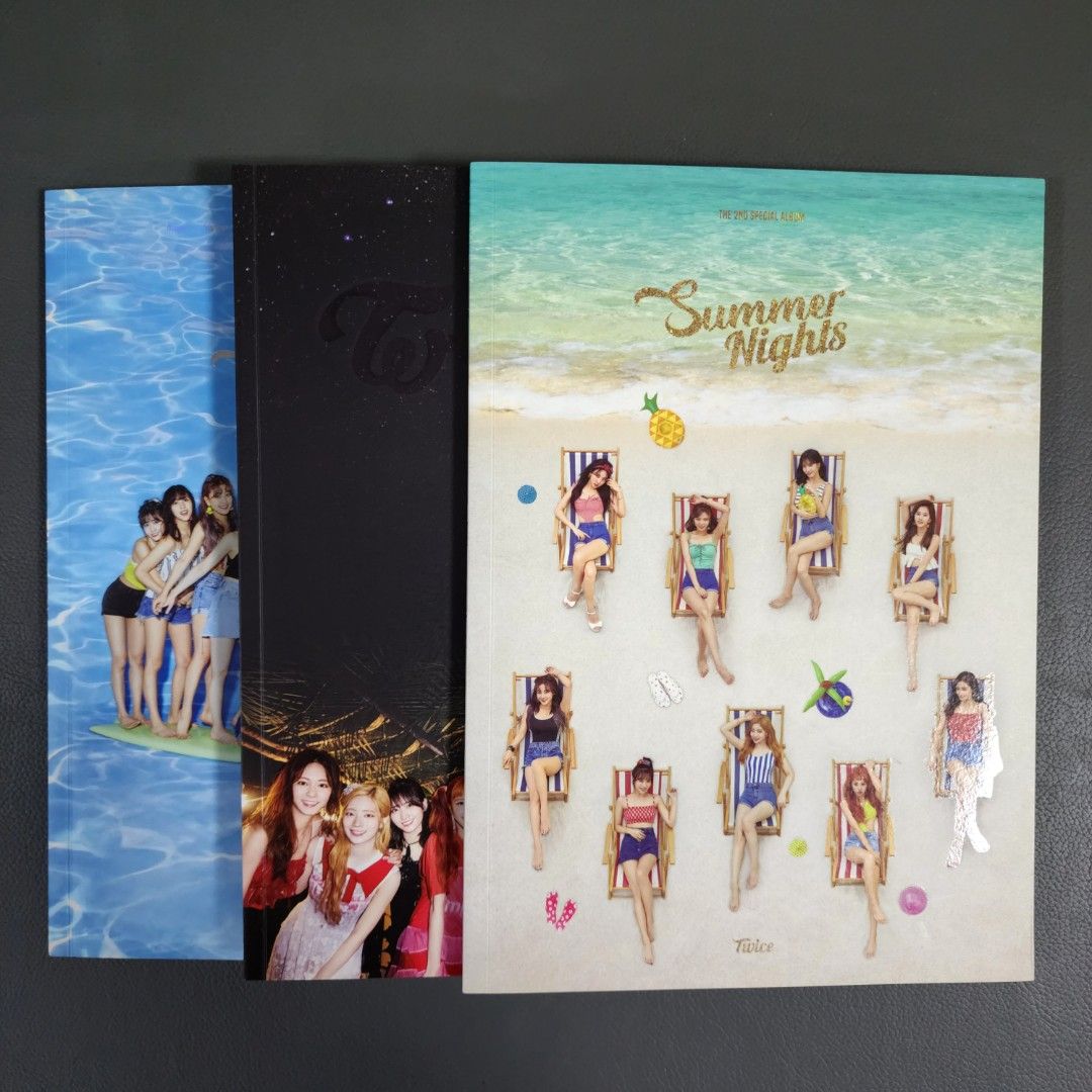 TWICE - Summer Nights Album (Category: K-Wave Merchandise) located in Pasig City. Submitted by hyooooo (Listing ID 1351598114, Image 1). Description: These are the actual photos of the item, there is no packaging fee, and this is on hand/ready for shipping. For more inquiries, feel free to send a message. MOD: gogoxpress, j&t, lalamove/grab MOP: gcash, paymaya, bank transfer (PAYO) ______________________________________________ SOLD PER ALBUM - v