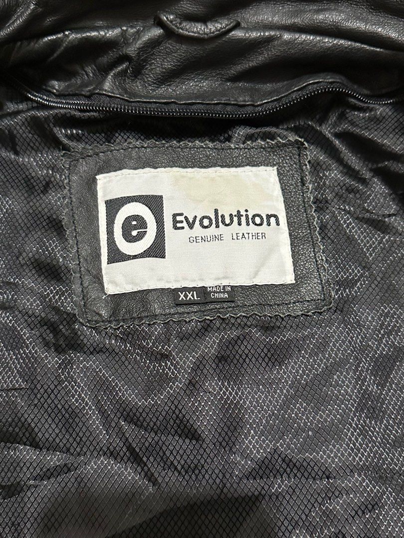 Vintage 1990s Evolution Black Leather Jacket (Category: Coats, Jackets and Outerwear) located in Caloocan City. Submitted by mpatientt (Listing ID 1351433797, Image 3). Description: • still in very good condition; no peeling whatsoever • retails for about 3-3.5k here sa carousell so, this is a steal👌🏻 • still nego, dm lang • oversized fit • perfect pang travel / pang layer • buyer will shoulder sf • flaw: see last pic, zipper not working.