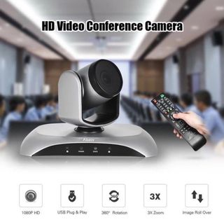 搬倉清貨價~(全新) Aibecy 1080P HD Conference Camera USB Plug & Play 3X Zoom 360° Rotation with Remote Control Power Adapter for Video Meetings~視像會議64180451817858110