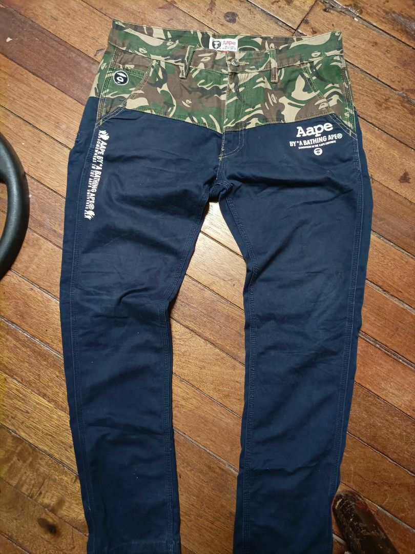 Aape pants (Category: Jeans) located in Manila. Submitted by lootnlatch (Listing ID 1351632515, Image 1). Description: 34x41 leg opening 7 issue restitch nasa last pic.
