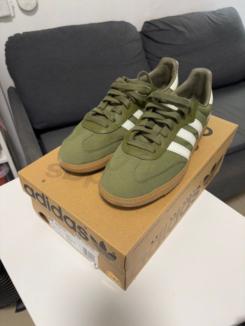 Adidas Samba OG (Category: Sneakers) located in Makati City. Submitted by dcdcc (Listing ID 1351620849, Image 1). Description: For sale: Adidas Samba OG Olive Green US Men’s 7.5 Slightly used P4,800 RFS: Decluttering Don Bosco Makati area.
