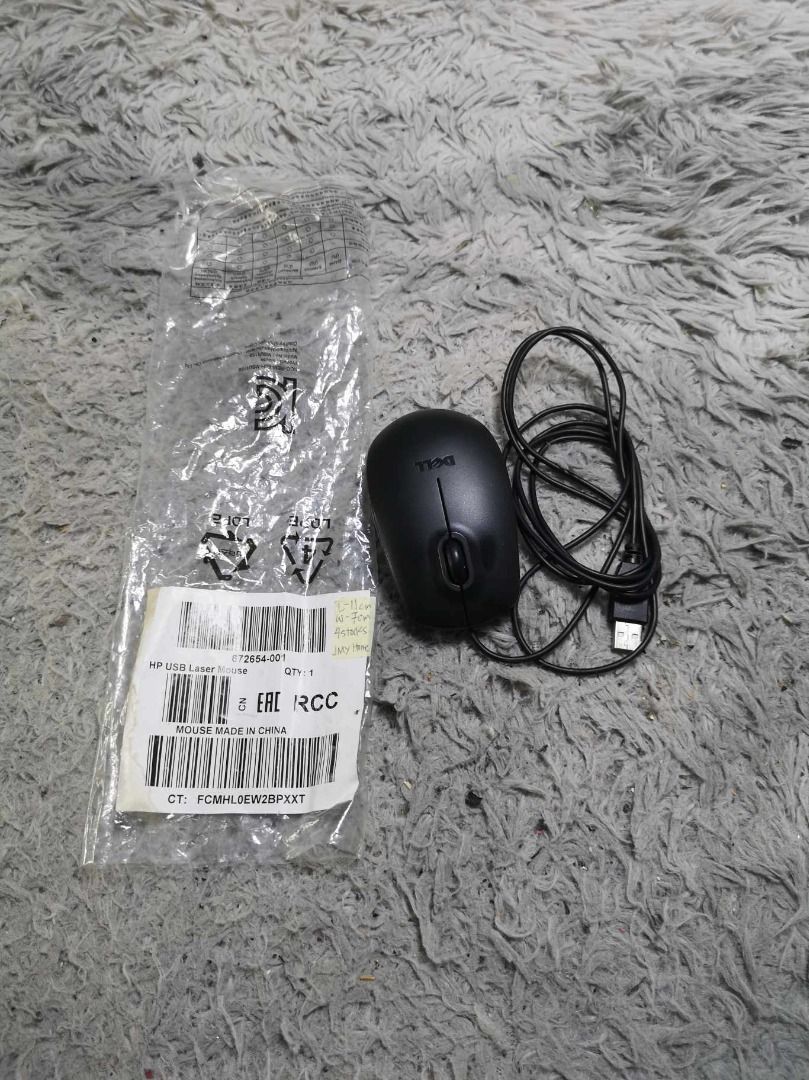 Black Wired computer Mouse (Category: Mouse & Mousepads) located in Santa Cruz. Submitted by jmy_surplus.2 (Listing ID 1351665738, Image 3). Description: Size ; L - 11 W - 7 Color ; Black Type ; Mouse Brand ; No brand Material ; Plastic Style ; Black Computer Mouse JMY HOME JMY 4.