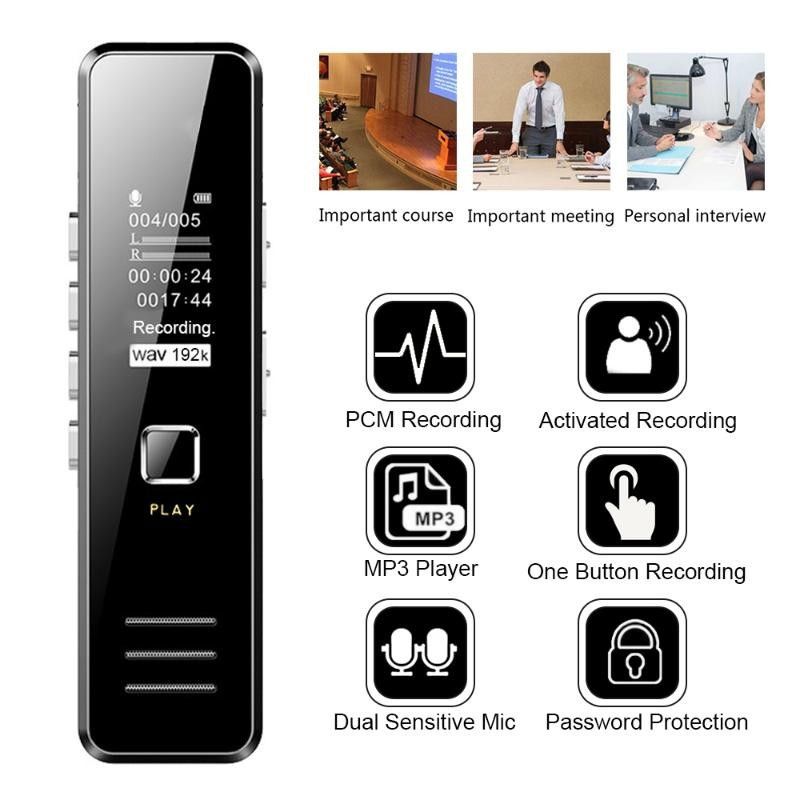 Digital Mini Spy Voice Sound Recorder Handheld Audio Recording Voice Activated Recorder MP3 player628630861034261118
