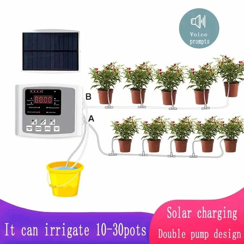 Garden Drip Irrigation Device Double Pump Controller Timer System ...