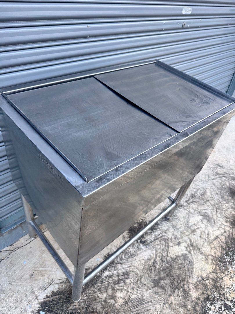 Metall Racks Ice Ice Box Storage Stainless Steel Drop-In Ice Bin With Stand, Furniture ...
