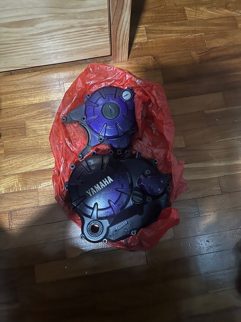 Jupiter Mx engine casing (Category: Motorcycle Accessories) located in Singapore. Submitted by ziqramon (Listing ID 1351745355, Image 1). Description: Powdercoated to purple Nego till let go.