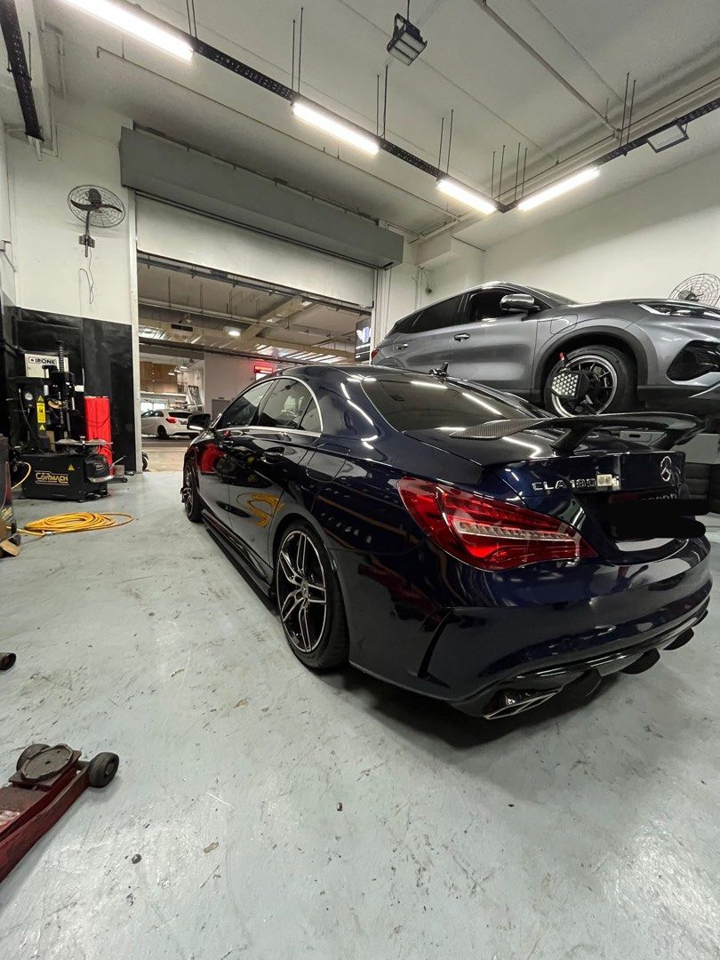 Mercedes-Benz CLA-Class 180 Cla 180 Auto (Category: Used Cars) located in Singapore. Submitted by urvenforlife (Listing ID 1319374455, Image 3). Description: Wear and tear replaced (some still with warranty) Full AMG KIT Apply play activated Amg menu activated Amg brake CF steering CF spoiler Coiler over absorber Full wear and tear done with receipt .
