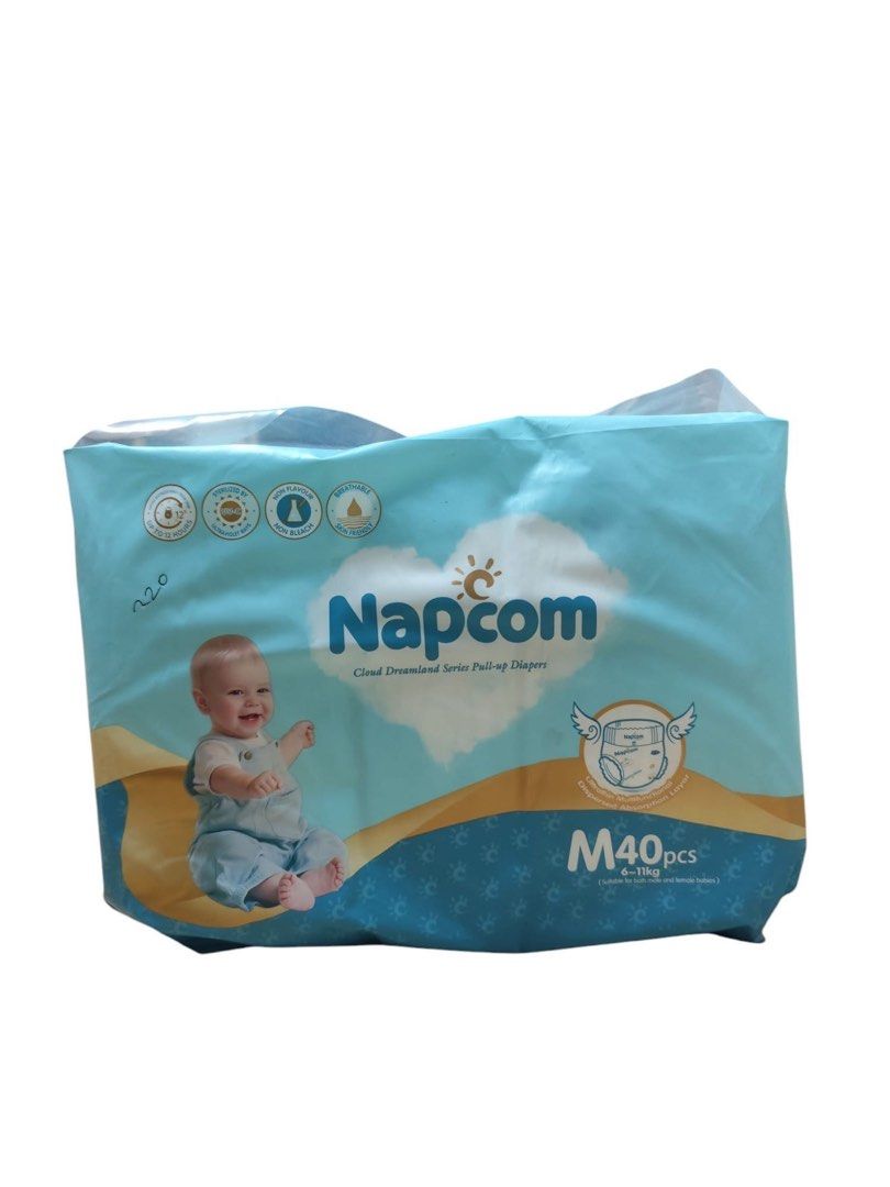 Napcom Diapers Pants Day Use (Category: Diapers & Baby Wipes) located in Valenzuela. Submitted by cleosclosetmnl (Listing ID 1351682311, Image 1). Description: price varies on what size AVAIL SIZES: M, L, XL, XXL, XXXL strictly payment first.
